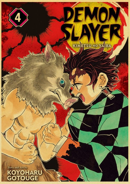 Manga Demon Slayer Kimetsu No Yaiba Tanjirou Nezuko Rengoku Anime Poster  Kraft Paper Vintage Posters Home