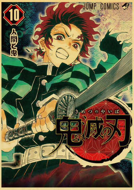 Manga Demon Slayer Kimetsu No Yaiba Tanjirou Nezuko Rengoku Anime Poster  Kraft Paper Vintage Posters Home