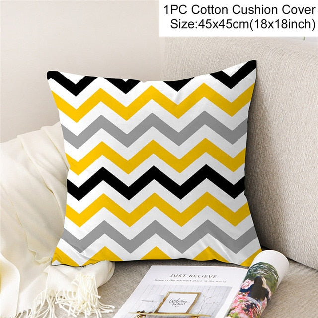 Frigg Yellow Black Geometric Throw Pillows