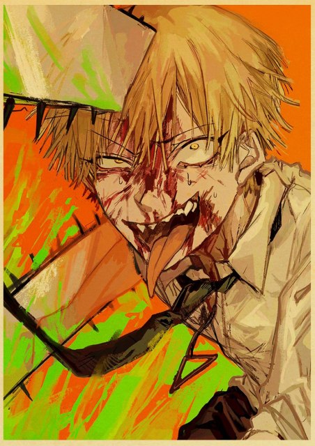 Hot Anime Retro Chainsaw Man Posters – Orange Moon Co.