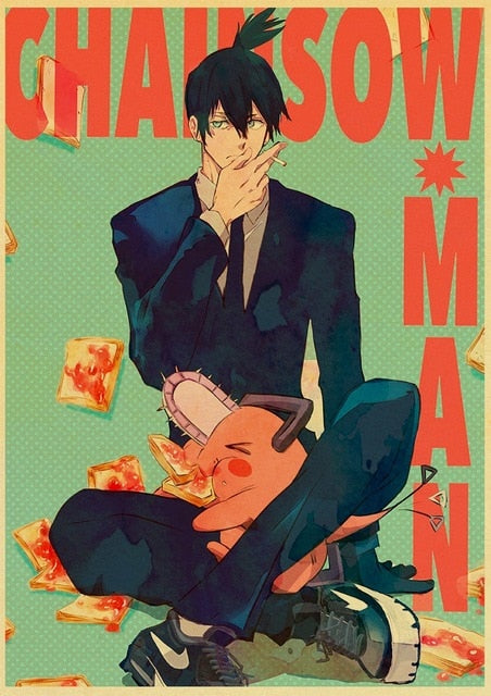 Hot Anime Retro Chainsaw Man Posters – Orange Moon Co.