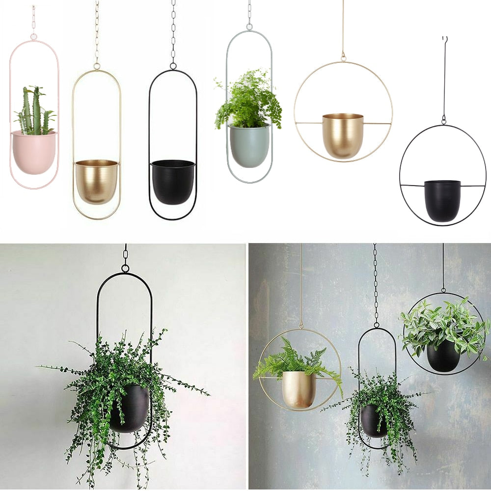 Nordic Chain Metal Hanging Flower Vase