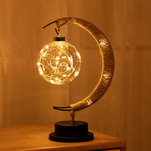 LED Moon Hemp Rope Rattan Lamp