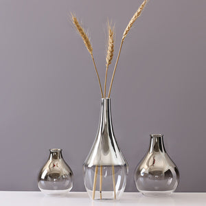 Gradient Dried Glass Silver Flower Vase