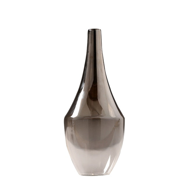 Gradient Dried Glass Silver Flower Vase