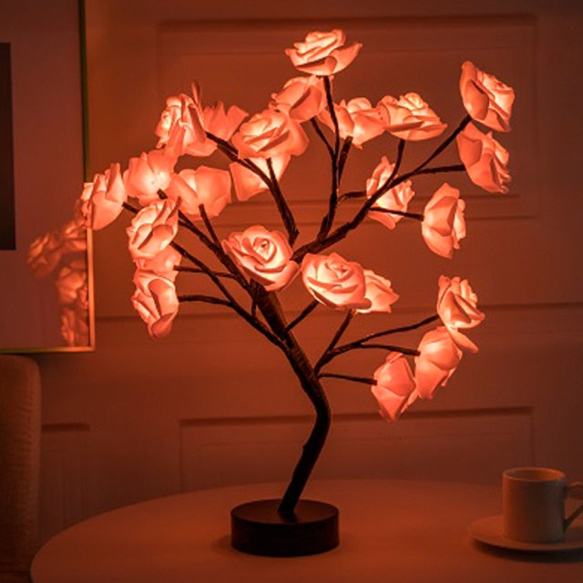 Venice Rose Flower Tree LED Table Lamp