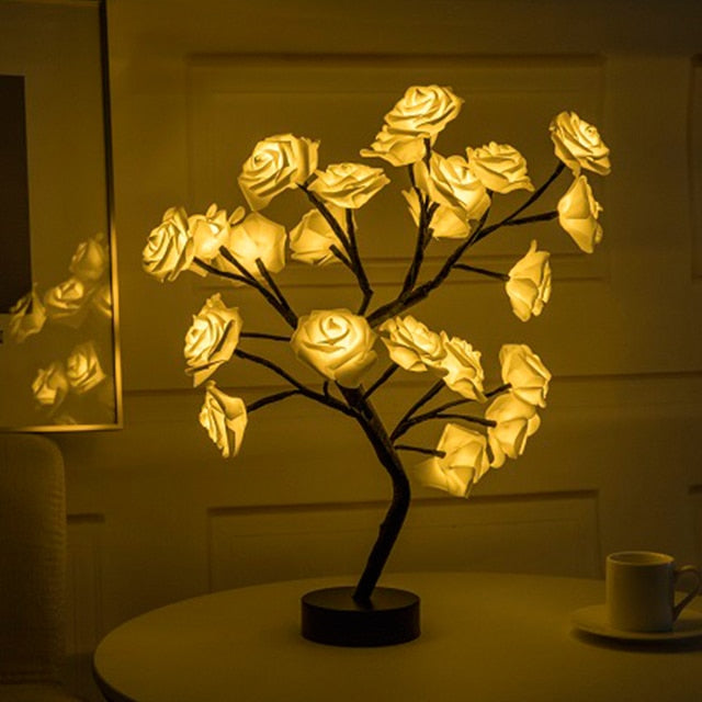 Venice Rose Flower Tree LED Table Lamp