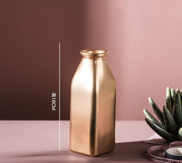 Minimalist Star Gold Luxury Glass Vase