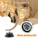 Load image into Gallery viewer, LED Moon Hemp Rope Rattan Lamp
