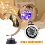 Load image into Gallery viewer, LED Moon Hemp Rope Rattan Lamp
