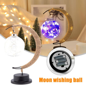 LED Moon Hemp Rope Rattan Lamp