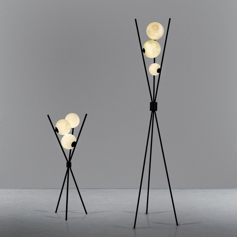 3D Moon Iron Tripod Lamps