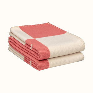 Luxury Letter H Cashmere Design Blanket Orange Moon Co